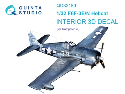 Quinta Studio 1/32 F6F-3E/N Hellcat 3D-gedrucktes & farbiges Interieur...