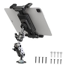 Aluminum Heavy Duty Drill Base Tablet Holder Car Mount Dashboard, 360 