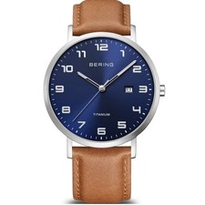 Image of Bering Men's Wristwatch Titanium - 18640-567 Leather