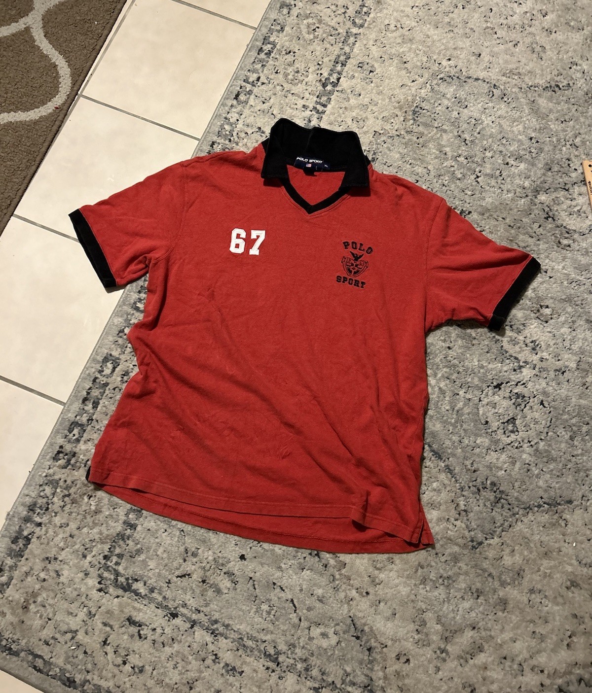 Vintage Polo Sport Ralph Lauren Shirt Polo Tee Mall Prep Fashion Sz. XL