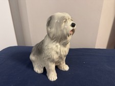 Vintage Kingston Pottery Hull Studio Old English Sheep Dog Sitting Figurine