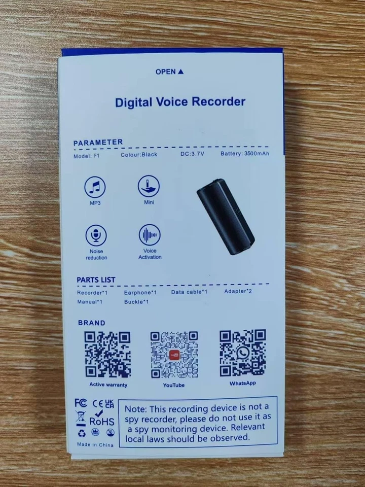 128G Magnetic Voice Recorder, Triple Noise Reduction Recording Device,Voice Acti - Image 2 of 2