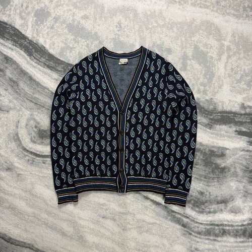 Paul Smith, Women's VTG Paul Smith 90s Signature Stripe Abstract Knit Navy Medium Cardigan