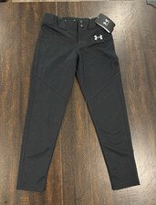 Under Armour Youth Unisex Baseball Pants Black YSM Tapered Fit