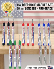 Long Head Deep Hole Marker Pens, 15PCS Long Nib Marker 20mm Quick Dry Waterproof
