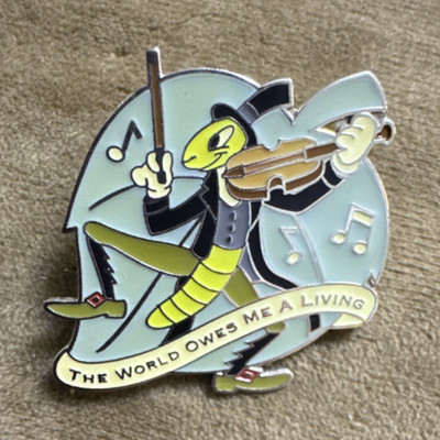 Disney Jiminy Cricket Enamel Single Pin - ''The World Owes Me a Living'' Music