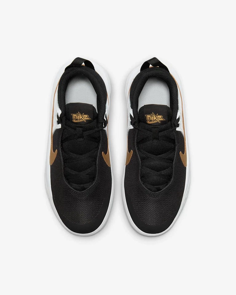 Nike Team Hustle D 10 Negro Metálico Dorado DJ9405-004 GS 4.5Y-6Y Foto 2 de 4