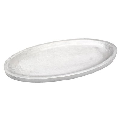 Candle Plate Oval 16x7cm Aluminium Silver Plate Matt Saucer Table Decor...