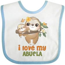 Inktastic Cute Sloth I Love My Abuela Baby Bib Grandchild Spanish Grandma Day