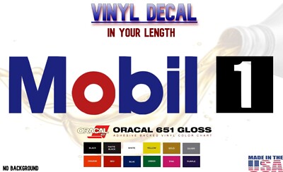 Mobil 1 Decal Sticker 5.5'' 7.5'' 11'' Oil Synthetic 5w20 5w30 0w20 10w30 Filter