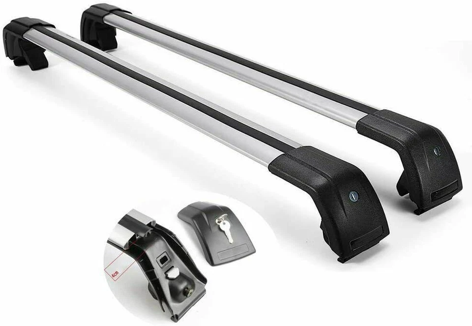 Barra transversal portaequipajes de techo de aluminio de 2 piezas apta para Audi Q5 2009-2017 Foto 2 de 4