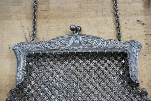 GERMAN SILVER CHAINMAIL BAG EARLY 20TH CENTURY - Picture 3 of 11