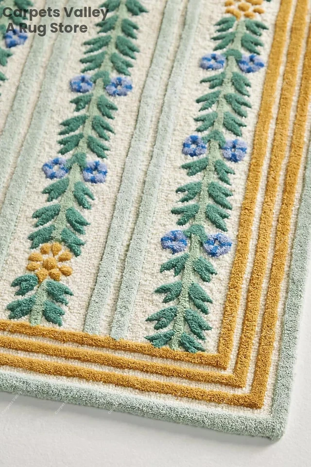 Cottage Rug Hand-Tufted Wool Handmade Area Rug Carpet for Home, Living, Bedroom, - Image 3 of 4