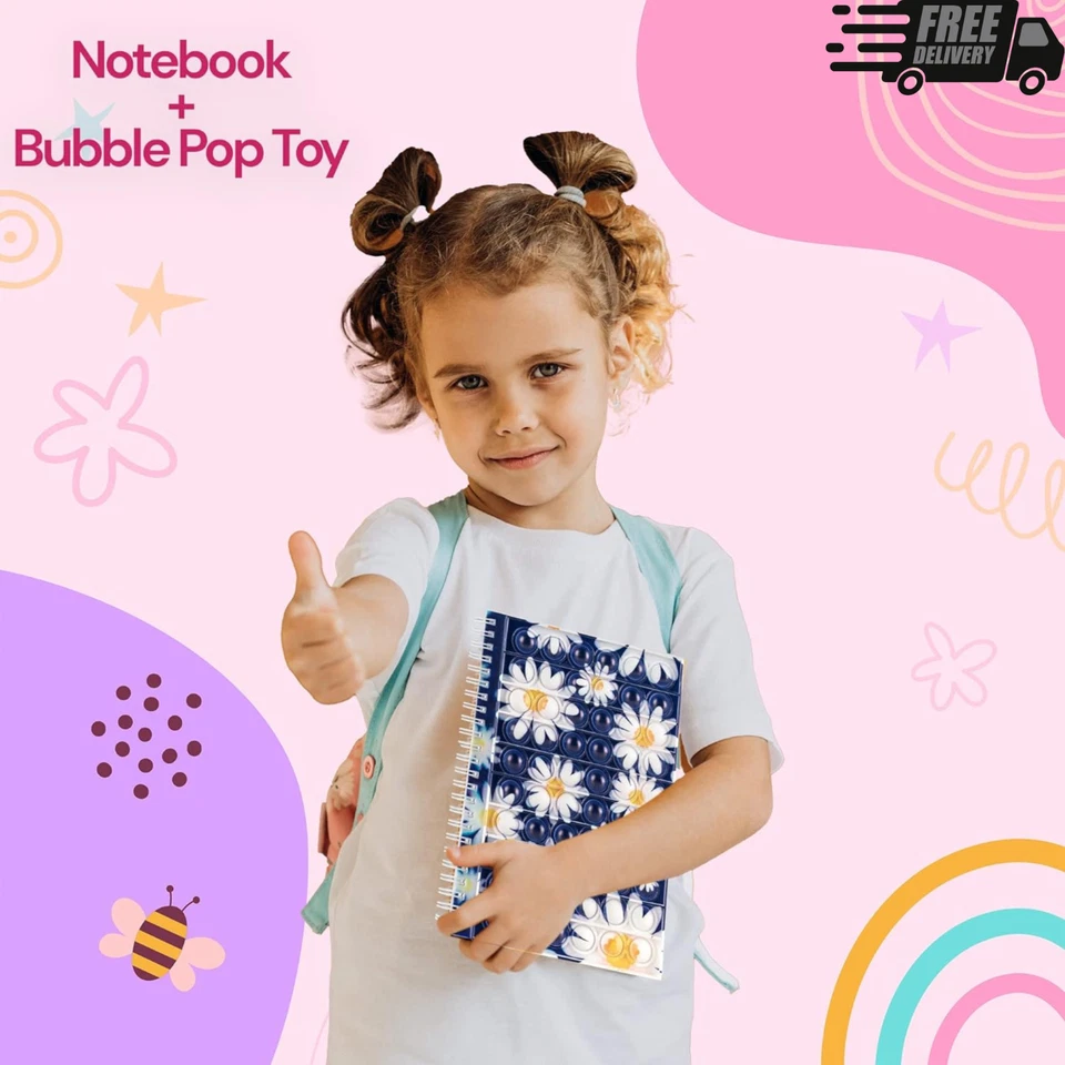 Cuaderno Pop It ZETOPI para niñas útiles escolares - Cuaderno espiral inquieto - PACK DE 5 Foto 3 de 4