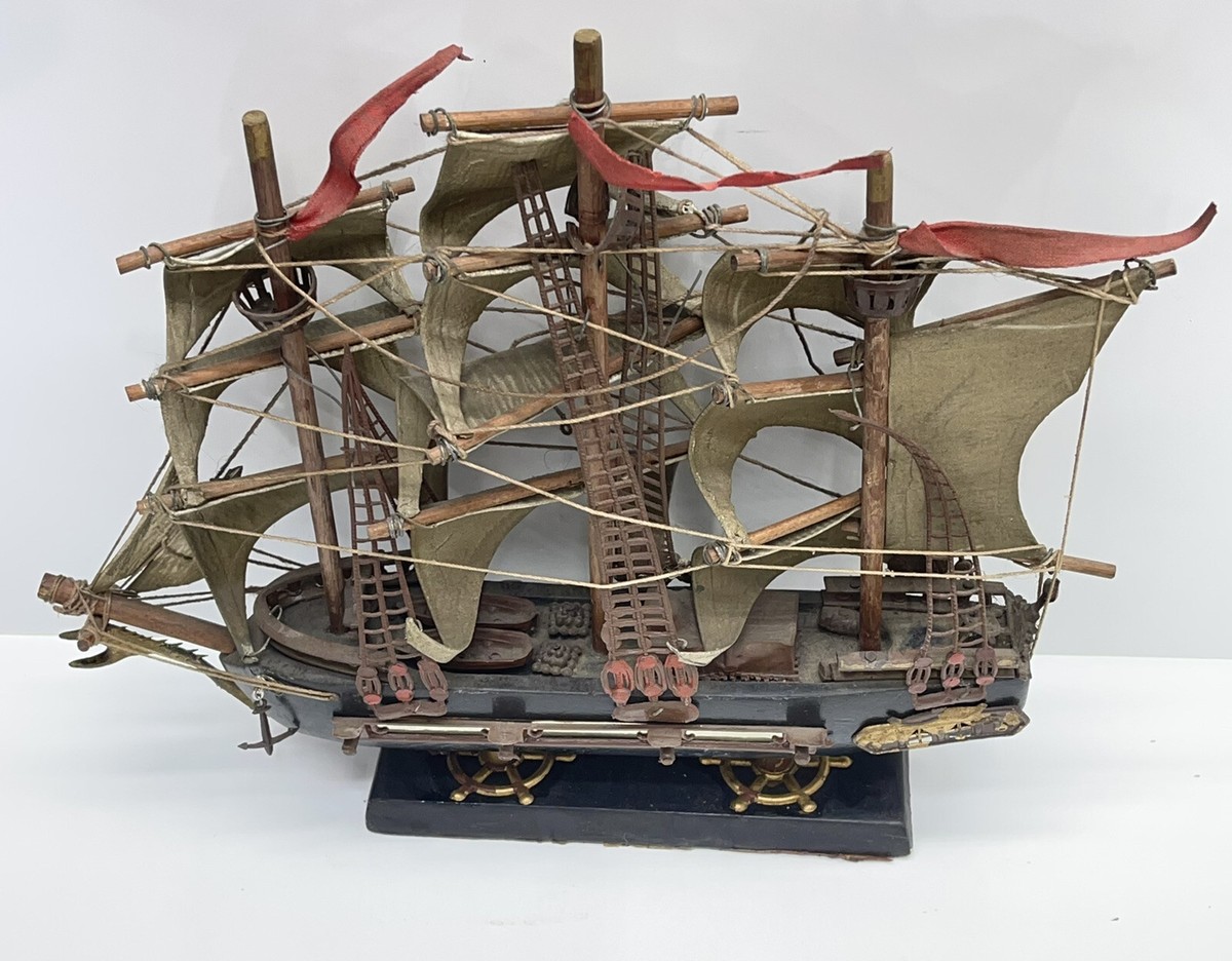 アンティーク模型船 FRAGATA ESPAOLA AO 1780 スペイン帆船 Vintage Model Ship Fragata Espanola 1780 Spanish War Ship 20