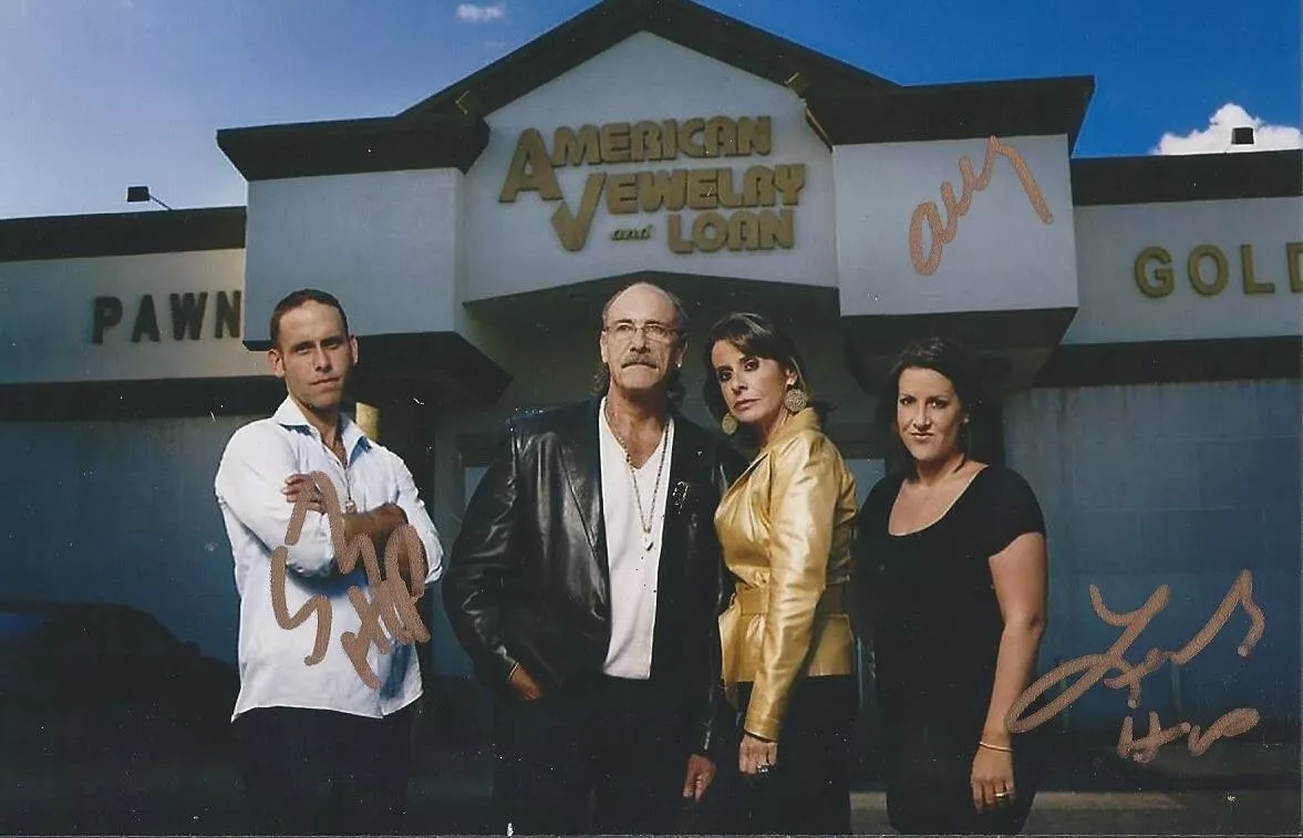 Hardcore Pawn signed 4x6 photo Les Gold truTV Rare TV Legends LOOK