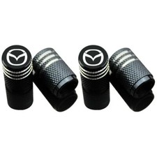 4pcs Black Wheel Tire Cap Air Valve Stem Cover Accessories For Mazda 3 6 9 Cx5