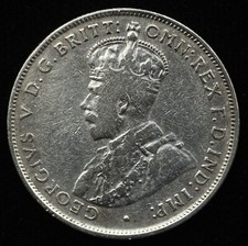 1934 Australia 1 Florin / 2 Shillings .925 Silver Coin - George V (P0440)