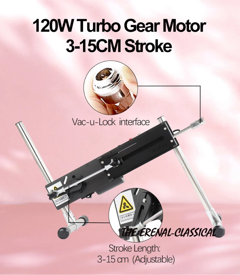 120W Sex Machine Strong 3-15CM Turbo Gear Masturbation Vau-U-Lock Love Machine - Image 3 of 4