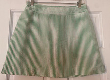 VINEYARD VINES Skort Size 2 Seersucker Green Striped Whale Logo Women s