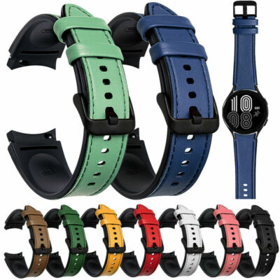 Leather Silicone Strap Watch Band For Samsung Galaxy Watch 4 5 6 7&Watch 3 41mm