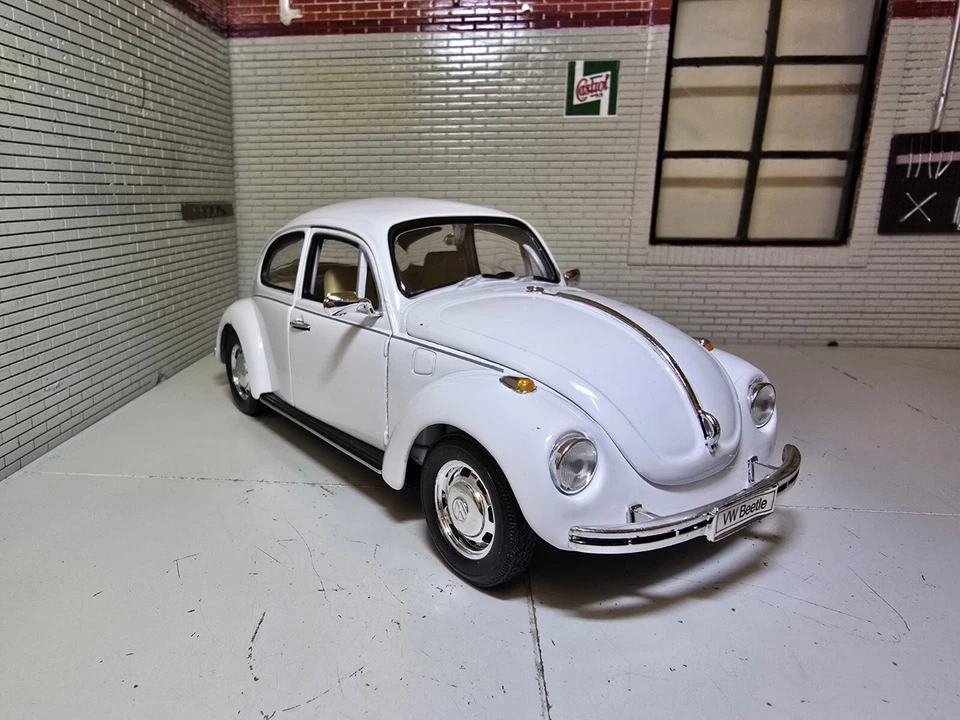 1:24 Scale VW Beetle White Welly Diecast Detailed Model 22436 1968-71 1300 1500 - Image 3 of 4
