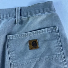 Carhartt Pants Mens 42x30 Carpenter Cargo Workwear Gray Distressed B324