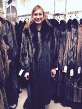 Chicago Fur Mart Size 20. L.”52”brand New Ranch Mink Coat W/fox Tuxedo $19000.00