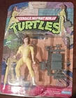 Vintage 1988 TMNT April O'Neil Action Figure Playmates MOC Yellow Carded Gun
