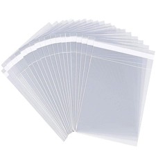 100 Pcs Self Sealing Cellophane Bags 5x11 Inch Clear Resealable Treat Bags for C