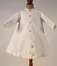 HAND SEWN 1860  S THICK CORDED COTTON CHILD  S WHITE DRESS