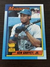 Ken Griffey Jr. 1990 Topps baseball card #336 - light wax stain