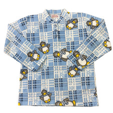 Abstract Blue Fleece Jumper Penguin Polar Womens Large