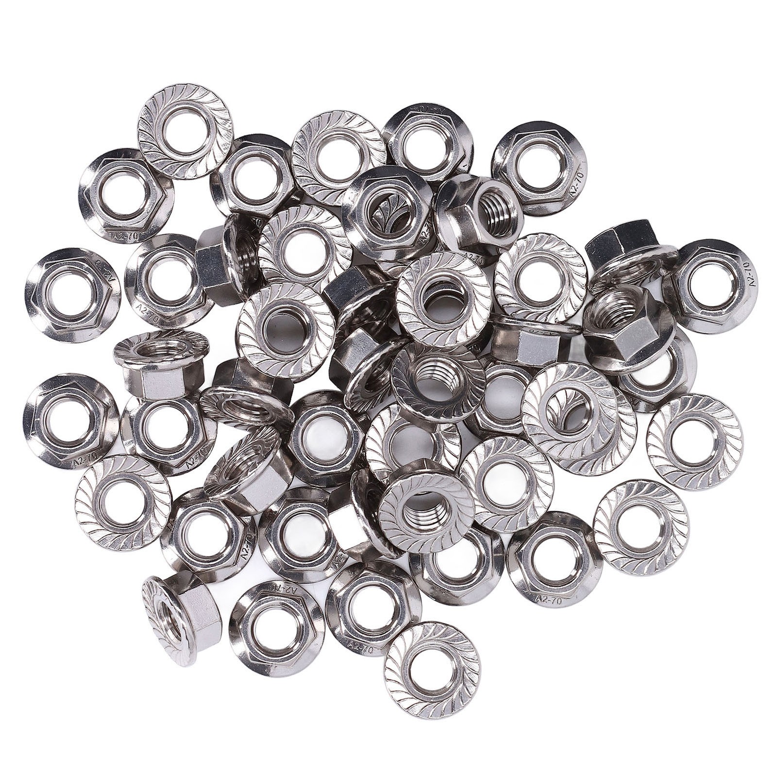 50Pcs Flange Nut 304 Stainless Steel Fastener Accessory Set Kit For Fixing Maint