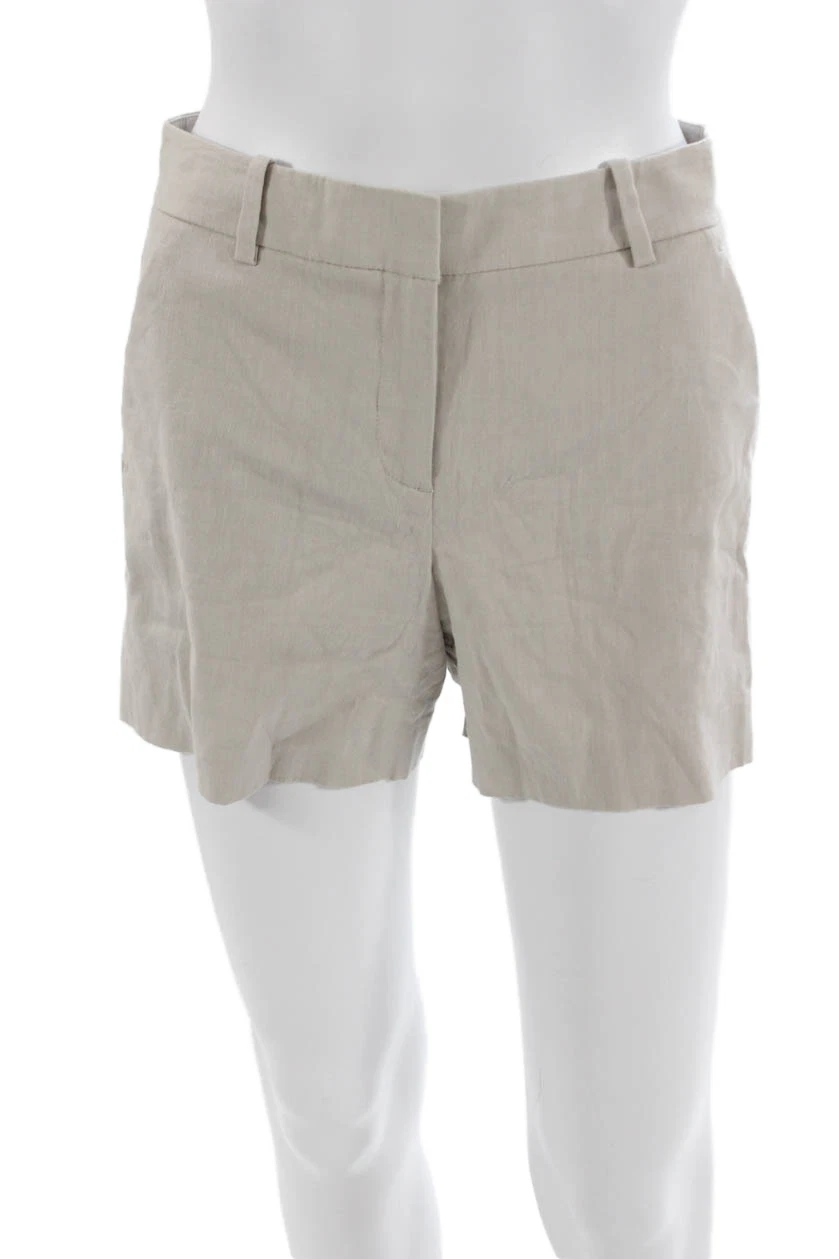 Theory Womens Beige Chino Shorts Hook & Eye Size 00