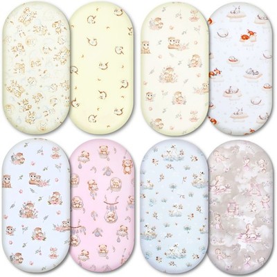 Moseskorb Bettwäsche 2er Pack Spannbettlaken - 100% Baumwolle Babywanne Stubenwagen bis 84x41cm