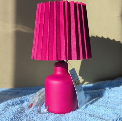 Room Essentials Pink Ceramic Table Lamp Modern Drum Shade Bedroom Living Room