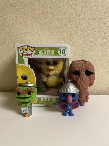 Funko POP Sesame Street  Lot - Big Bird #10 Vaulted Oscar, Super Grover, Snuffy