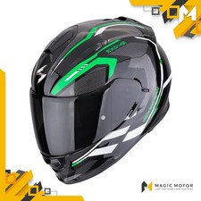 Casco Scorpion Integrale EXO-491 KRIPTA Nero-Verde-Bianco Lucido - XXL