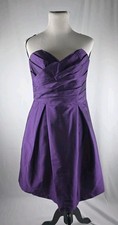 Alfred Sung Pockets 14 Peau De Soie Strapless Satin Majestic Cocktail Dress D538