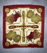 Vintage Hermes Silk Scarf Selles a Housse Carre 90 Rare 80s