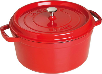 Cherry 7-Qt Round Dutch Oven - Perfect for Delicious Home Cooking!