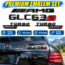 Für Mercedes-Benz GLC-Klasse AMG Emblem TURBO GLC63S 4matic+ 4 Stück schwarz Für Mercedes-Benz GLC-Klasse AMG Emblem TURBO GLC63S 4matic+ 4 Stück schwarz