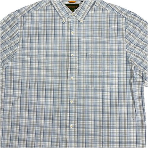 Hombre TIMBERLAND Manga Corta Algodón Azul Cuadros Camisa Informal XL - Imagen 4 de 12