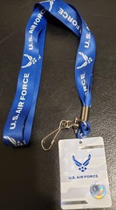 Cordino Porta Badge US Air Force - Blu E Bianco - Staccabile, Militare, Unisex
