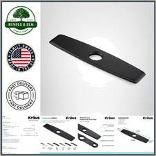 Durable Metal Deck Plate for Single-Hole Faucet, Matte Black Installation