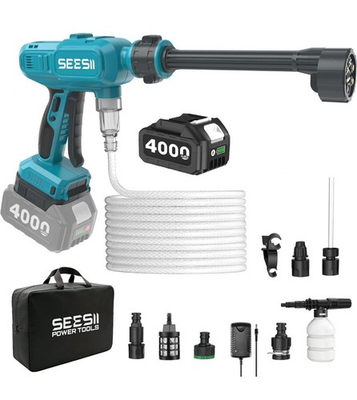 #ad SEESII Cordless Pressure Washer Battery Powered 4000mAh 6 in 1 Nozzle amp; Foam $79.95