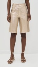 VERONICA BEARD Charlotte Metallic long Shorts in Gold Size 25 NWOT
