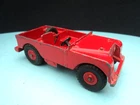 DINKY RED LAND ROVER, 340; 1950-70 - RARER RED PLASTIC HUBS