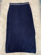 Vintage 90s Tommy Hilfiger Womens Blue Maxi Knit Cotton Skirt Sz Large Y2K